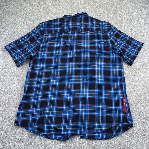 Marc Ecko Blue and Black Casual Button Down Shirt Men’s Size XL Short Sleeve - Picture 4 of 13